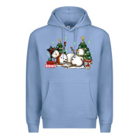 Colony Blue christmas snowmen with wine Premium Hoodie - MaliasSmallBusiness