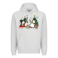 Dove Grey christmas snowmen with wine Premium Hoodie - MaliasSmallBusiness