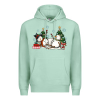 Seafoam christmas snowmen with wine Premium Hoodie - MaliasSmallBusiness
