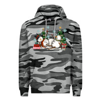 Slate Camo christmas snowmen with wine Premium Hoodie - MaliasSmallBusiness