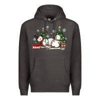 Smoke christmas snowmen with wine Premium Hoodie - MaliasSmallBusiness