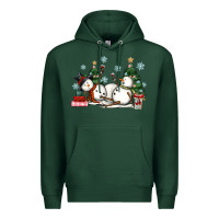 Sports Green christmas snowmen with wine Premium Hoodie - MaliasSmallBusiness