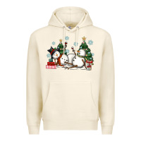 Tofu christmas snowmen with wine Premium Hoodie - MaliasSmallBusiness