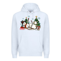 White christmas snowmen with wine Premium Hoodie - MaliasSmallBusiness