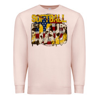 Pale Pink softball dad Premium Sweatshirt - Jasminsmagicworld