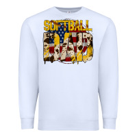 White softball dad Premium Sweatshirt - Jasminsmagicworld