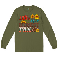 Army Green little sister biggest fan american football Long Sleeve Tee - HRA Design Shop