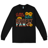 Black little sister biggest fan american football Long Sleeve Tee - HRA Design Shop
