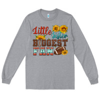 Heather Grey little sister biggest fan american football Long Sleeve Tee - HRA Design Shop