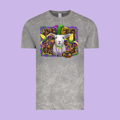 Mardi Gras Baby Sheep King Cake Fleur De Lis Vintage Tee Designed By Ranaportraitstore