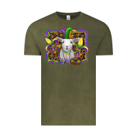 Vintage Olive mardi gras baby sheep king cake fleur de lis Vintage Tee - RanaPortraitStore