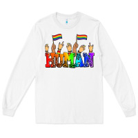 White human with hands and pride flags Long Sleeve Tee - AdoDesignShop