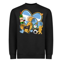 Black argentina  hearts Heavyweight Sweatshirt - texasbilliewilder