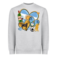 Heather Grey argentina  hearts Heavyweight Sweatshirt - texasbilliewilder