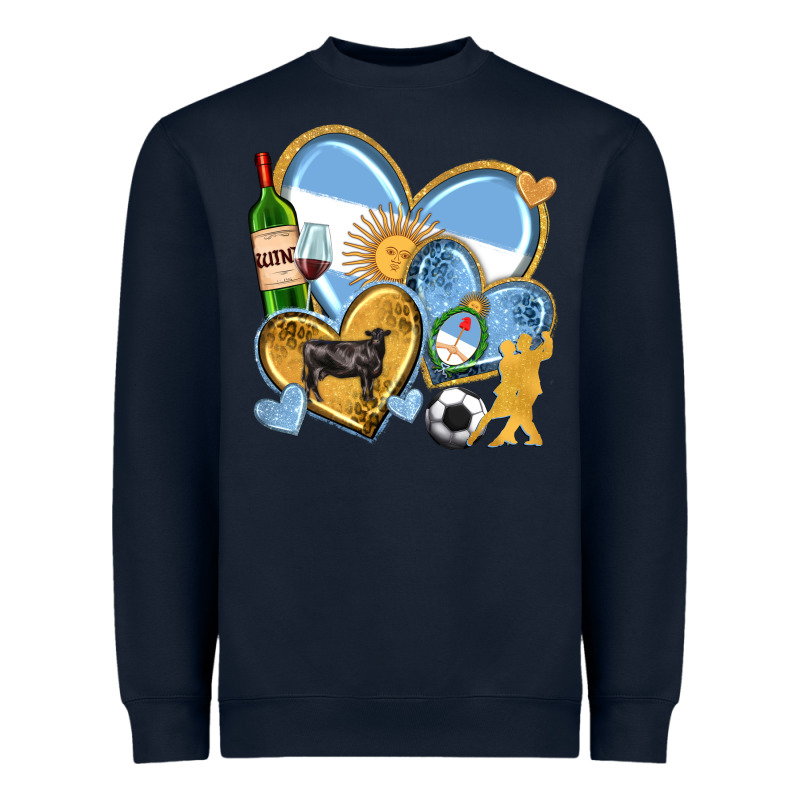 Argentina  Hearts Heavyweight Sweatshirt by texasbilliewilder | Teevron