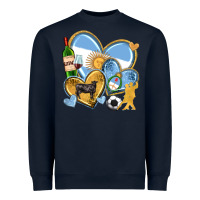 Navy argentina  hearts Heavyweight Sweatshirt - texasbilliewilder