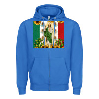 True Royal San Judas with Mexican Flag Zipper Hoodie - JahusDesignShop