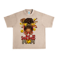 French Oak softball mom afro messy bun Urban Heavy Tee - texasbilliewilder