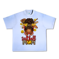 Grape Ice softball mom afro messy bun Urban Heavy Tee - texasbilliewilder