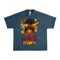 Midnight Navy softball mom afro messy bun Urban Heavy Tee - texasbilliewilder