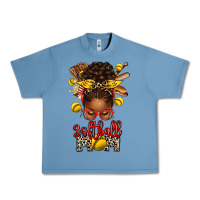 Pebble Blue softball mom afro messy bun Urban Heavy Tee - texasbilliewilder