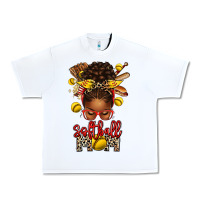 White softball mom afro messy bun Urban Heavy Tee - texasbilliewilder