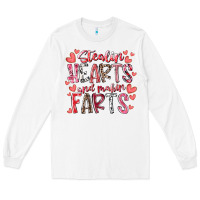 White stealin hearts and makin farts Long Sleeve Tee - RacoonDesign