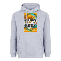 Heather Grey bee nice or buzz off Heavyweight Hoodie - LillyAllenDesigns