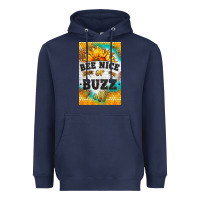 Navy bee nice or buzz off Heavyweight Hoodie - LillyAllenDesigns