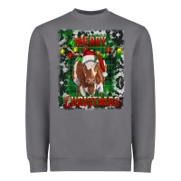 Storm Western Merry Christmas Longhorn Cow Heavyweight Sweatshirt - RanaPortraitStore