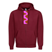 Burgundy halloween pink pen wraps Zipper Hoodie - BundleAndBundleShop