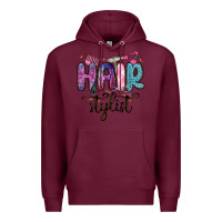 Burgundy hair stylist Premium Hoodie - MaliasSmallBusiness