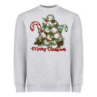 Heather Grey Merry Christmas Volleyball Heavyweight Sweatshirt - RanaPortraitStore