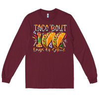 Burgundy taco bout 100 days of school Long Sleeve Tee - RacoonDesign