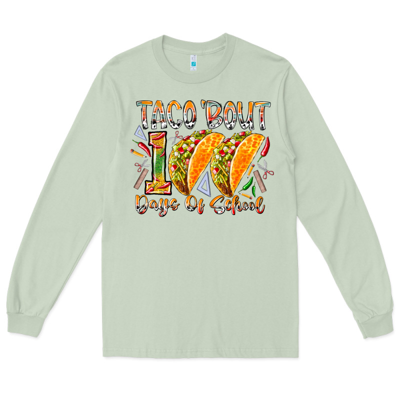 Taco Bout 100 Days Of School Long Sleeve Tee by RacoonDesign | Teevron