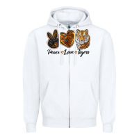 White peace love tigers head Zipper Hoodie - JahusDesignShop