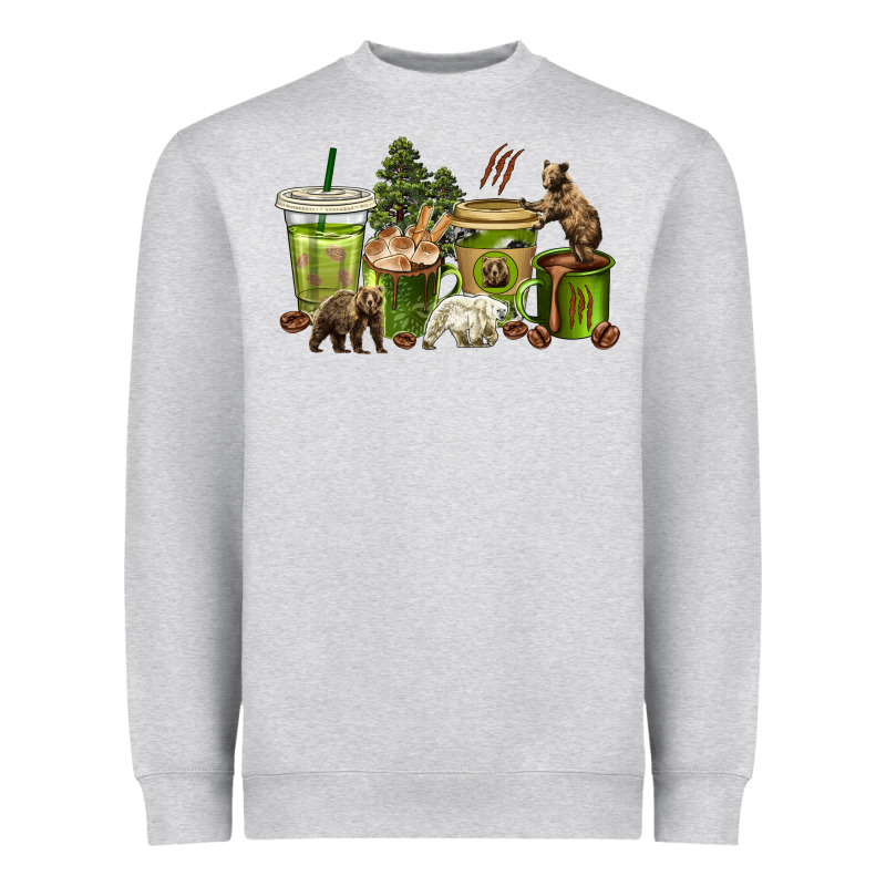 Bear Coffee Cups Heavyweight Sweatshirt by texasbilliewilder | Teevron