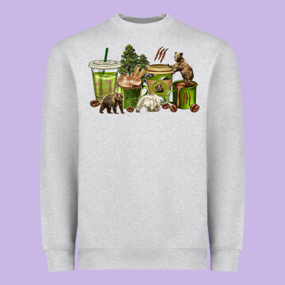 Heavyweight Sweatshirt bear coffee cups