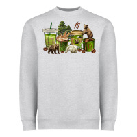 Heather Grey bear coffee cups Heavyweight Sweatshirt - texasbilliewilder