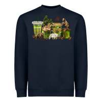 Navy bear coffee cups Heavyweight Sweatshirt - texasbilliewilder