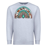 Heather Grey western rainbow Premium Sweatshirt - Jasminsmagicworld