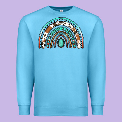 Western Rainbow Premium Sweatshirt Designed By Jasminsmagicworld