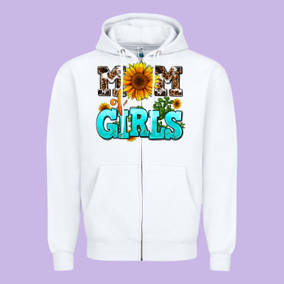 Mom Of Girls Zipper Hoodie Designed By Adodesignshop