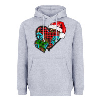 Heather Grey Christmas heart gemstones leopard Heavyweight Hoodie - BarkalooDesign