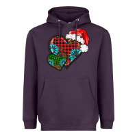 Plum Christmas heart gemstones leopard Heavyweight Hoodie - BarkalooDesign