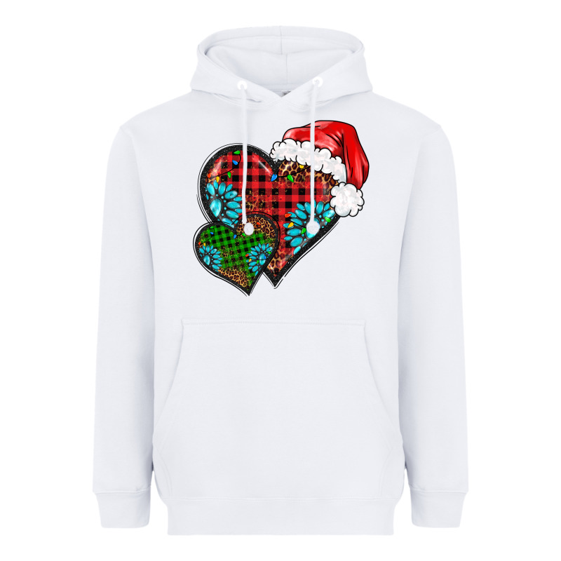 Christmas Heart Gemstones Leopard Heavyweight Hoodie by BarkalooDesign | Teevron