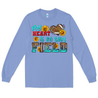 Colony Blue my heart is on that field american football Long Sleeve Tee - HRA Design Shop