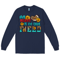 Navy my heart is on that field american football Long Sleeve Tee - HRA Design Shop