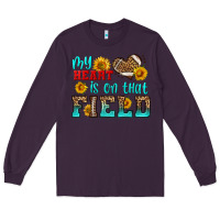 Plum my heart is on that field american football Long Sleeve Tee - HRA Design Shop