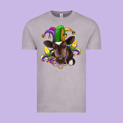 Mardi Gras Baby Cow Vintage Tee Designed By Ranaportraitstore